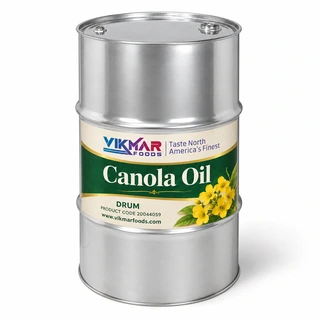 Vikmar Foods Canola Oil drum packaging illustration
