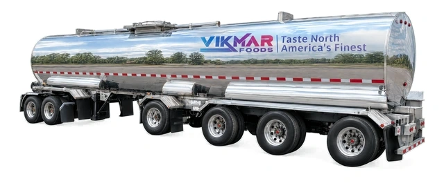Vikmar Foods branded tanker trailer