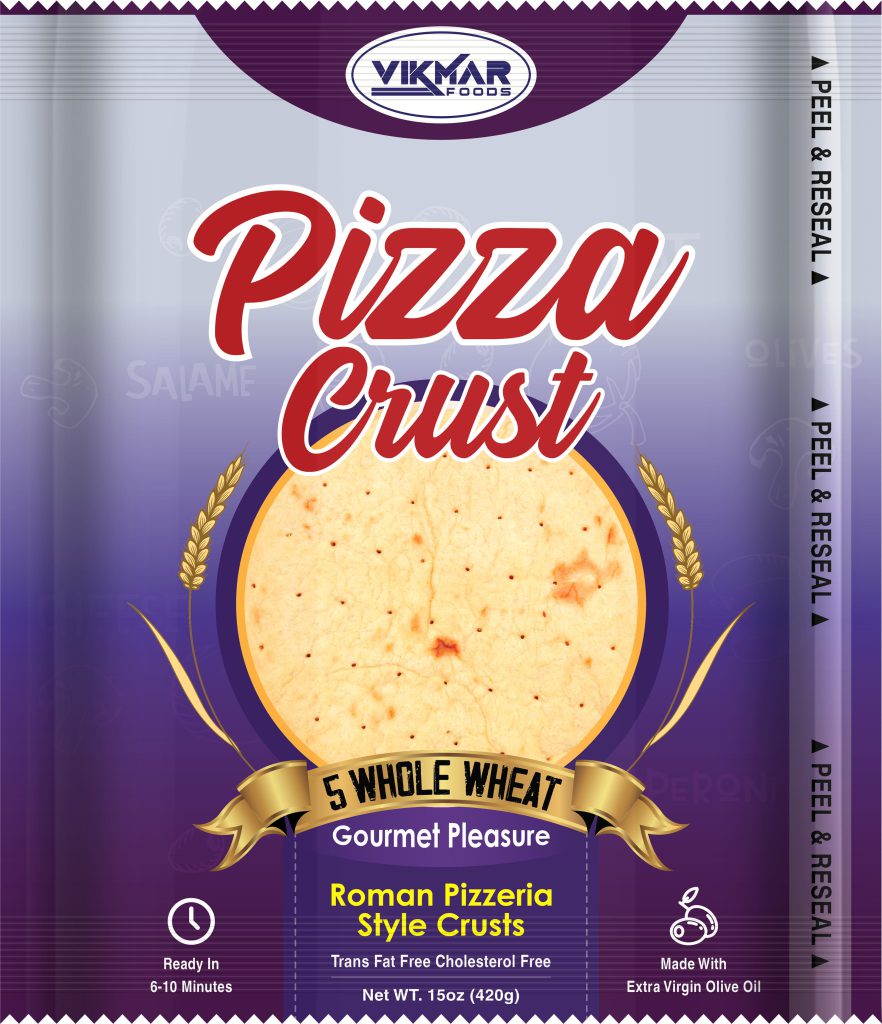 Ultra Thin Whole Wheat Pizza Crust 7inch 5pack Vikmar Foods